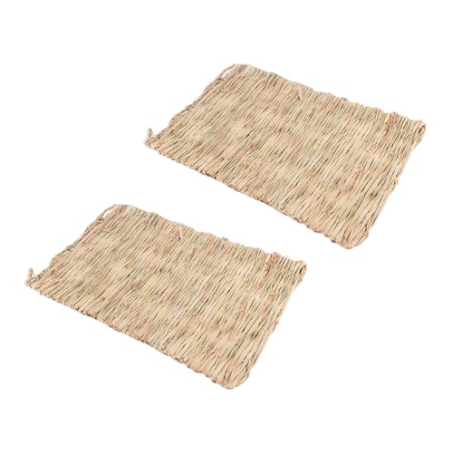 Toyvian 2Stücke Hamster Strohmatten für Haustiere Natürliche Schlafkissen aus Getrocknetem Stroh Gemütliches Nickerchen Nest für Meerschweinchen und Hamster Beige von Toyvian