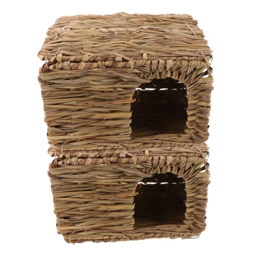 Toyvian 2Stücke Handgewebtes Gras Kaninchenbett Faltbares Kleintier Versteck Für Meerschweinchen Und Frettchen Und Haustierunterkunft Für Kleine von Toyvian