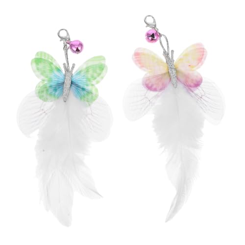 Toyvian 2stücke Interaktiver Katzenschmetterling Für Indoor Ersatz Katzenangel Mit Aufsatz Zum Necken Und Spielen Für Katzen Jeder Altersklasse von Toyvian