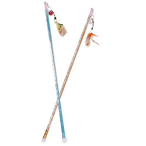 Toyvian 2stücke Interaktives Katzenspielzeug Verlängerbare Katzenangel Mit Verschiedenen Aufsätzen Für Indoor-Katzen Fördert Spielfreude Und Jagt Instinkte Bunte Designs Gegen Langeweile von Toyvian