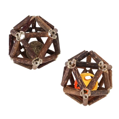 Toyvian 2Stücke Katzen Molar Reinigungsspielzeug mit Ball und Katzenminze Sicheres und Langlebiges Kauspielzeug für Gesunde Zähne für Kleine Haustiere von Toyvian