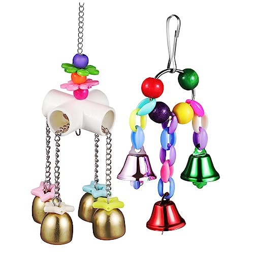 Toyvian 2 Stück Papageien Spielzeug Bunte Hängende Glocke für Sittiche und Kauspielzeug für Vögel mit Aufhängehaken für Käfige und Beschäftigung Toyvian 2 Stück Papageien Spielzeug Bunte Hängende Glocke für Sittiche und Kauspielzeug für Vögel mit Aufhängehaken für Käfige und Beschäftigung von Toyvian