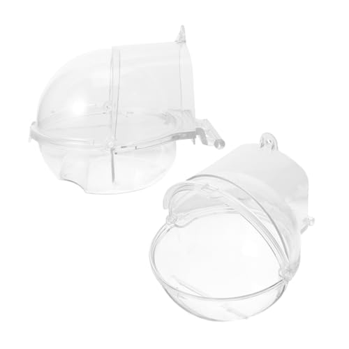 Toyvian 2Stücke Vogel Badewanne Für Papageien Transparente Badebox Für Wellensittiche Nymphensittiche Und Kleine Sicher Für Käfig von Toyvian