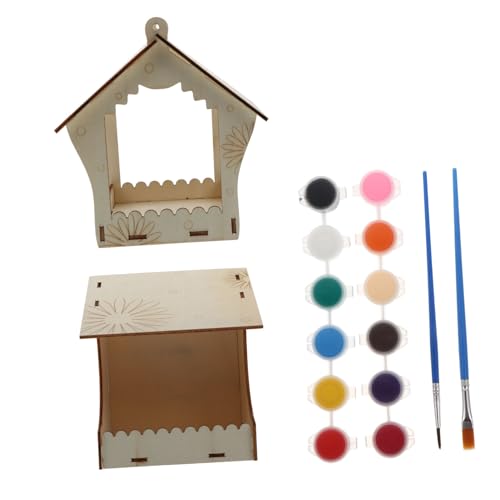 Toyvian 2stücke Holz Vogelfutterspender Blumenmuster Fütterung Werkzeuge Tiere Lebensmittel Spender Für Vögel Zuhause Garten Feeder von Toyvian