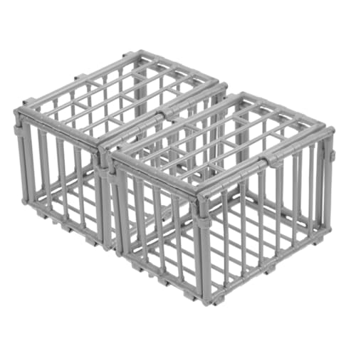 Toyvian 2stücke Miniaturkäfig Modell Aus Abs Material Klein Actionfigur Ausstellungsmodell Miniaturkäfig Ornament Bastelkäfig Für DIY Umgebung Layout Kleiner Käfig Requisite von Toyvian