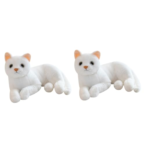 Toyvian 2stücke Plüsch Katzenspielzeug Weiche Lebensechte Große Kuscheltier Katze Für Dekoration Sofa Oder Bettkissen Vielseitig Einsetzbar Jedem von Toyvian
