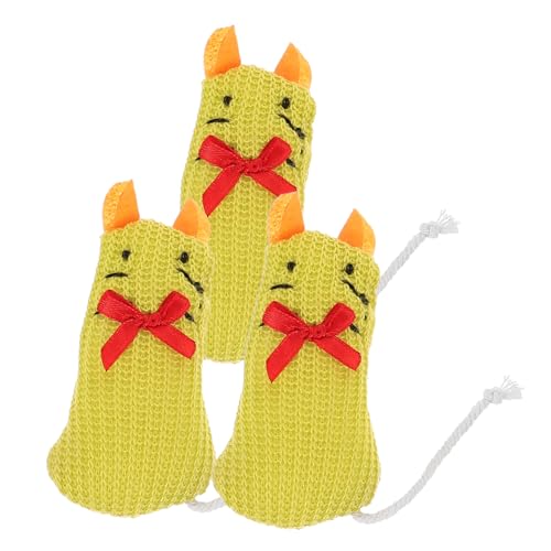 Toyvian Plüsch-katzenspielzeug Spielzeug Beißseil 3 Stück Kätzchen-beißspielzeug Lernspielzeug Katzen-/haustierspielzeug Plüsch-rattenspielzeug Zufällige Farbe von Toyvian