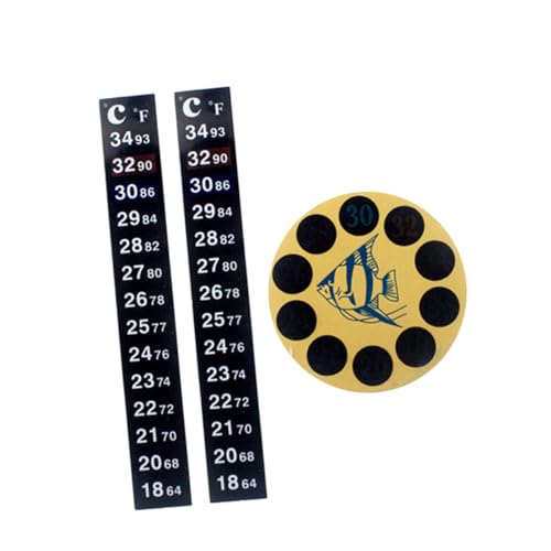 Toyvian 3 STÜCKE Teiliges Aquarium Thermometer Selbstklebender Patch Thermometerstreifen Kompakter Aufkleber zur Wassertemperaturmessung Langlebiges Zubehör für Fischbecken und Aquarien von Toyvian