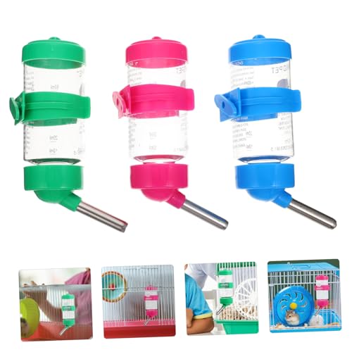 Toyvian 3 Stück Hamster Trinkflasche für Kleintiere Praktische Wasserflasche mit Einfachem Design Geeignet für Chinchilla Meerschweinchen und Kaninchen Bequeme und von Toyvian