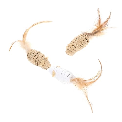 Toyvian 3 Stück Teiliges Katzenmaulspielzeugset Interaktives Katzenspielzeug Mausform für Kätzchen und Erwachsene Katzen Langeweile und Schützt Möbel Fördert das Kauen von Toyvian