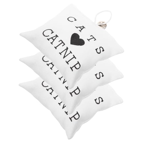 Toyvian 3 Stück Teiliges Katzenminze Kauspielzeug mit Besticktem Canvas Zahnreinigend Langlebig Umweltfreundlich für Kätzchen und Katzen Fördert Gesunde Zähne und Beugt Zufällige Farbe von Toyvian