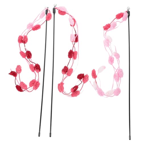 Toyvian 3 Stück Teiliges Katzenspielzeug Bunte Plüsch Katzenangel Interaktiver Katzenstab für Wohnungskatzen Fördert Bewegung und Spielspaß für Drinnen Geeignet von Toyvian