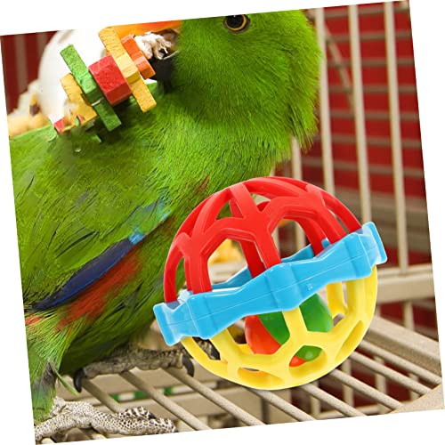 Toyvian 3 Stück Teiliges Vogel Kauspielzeug mit Essbaren Softbällen und Weichem Gummiball Beak Grinding Bälle für Papageien Sittiche Nymphensittiche Langlebig Spielerisch Zufällige Farbe von Toyvian