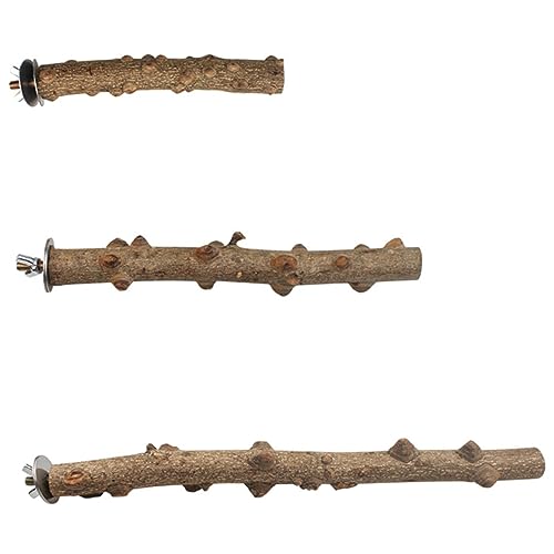 Toyvian 3 Stück Teiliges Vogelspielzeug Naturholz Sitzstangen Papageien Kletterstab Krallenpflege Vogelstand für Kleine Vögel Wie Kanarien Papagei von Toyvian