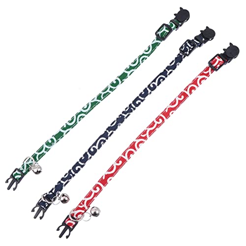 Toyvian 3 Stück Verstellbares Katzenschmuckhalsband mit Sicherheitsverschluss und Glockenanhänger Teiliges für Katzen und Kleine Welpen Bequem von Toyvian