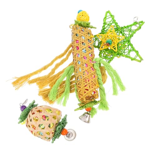 Toyvian 3 Stück Vogel Karton Papageien Hirse Papagei Kauspielzeug Beissen Zähne Reißen Schnabel Vogel-schredder- Haustier Abs Schleifen Groß Klein Papier von Toyvian