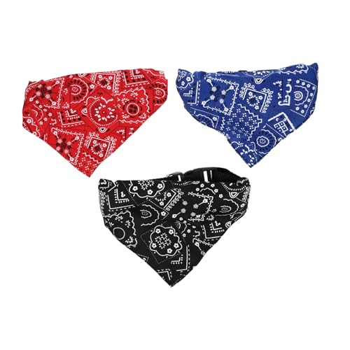 Toyvian 3 Teiliges Haustierhalsband Welpenhalstuch Hunde Hundespeicheltuch Mittelgroße Hunde Speicheltuch Kleine Hundehalsbänder Große Rassen Kariertes Bandana Hundeschal von Toyvian