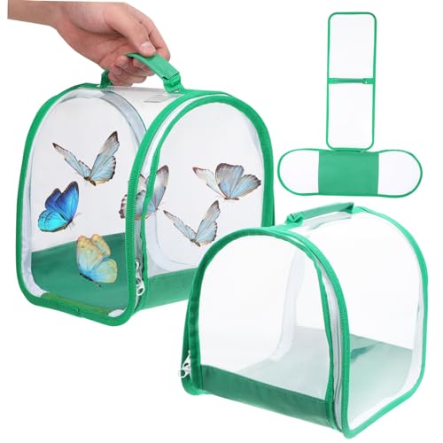 Toyvian 3 Teiliges Schmetterlingshabitat Mesh Käfig mit Tragegriff Langlebiges Stabiles Insektennetz für Raupen und Schmetterlinge Geräumig und Leicht Transportierbar für Beobachtung von Toyvian