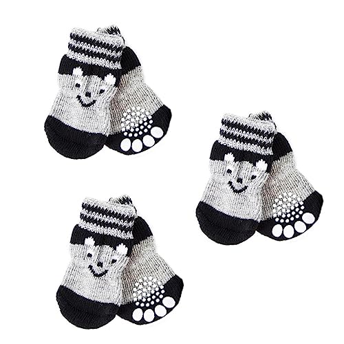 Toyvian 3Paare rutschfeste Hundesocken Für Kleine Innenpfotenschutzstiefel Waschbare Für Haustiere Gegen Kälte Rutschfester Unterseite von Toyvian
