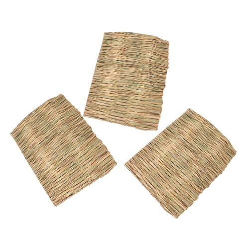 Toyvian 3Stücke Häschen Grasmatte Aus Stroh Natürliche Schlafmatte Für Kleintiere Für Meerschweinchen Hamster Und Nisten Und Kauen von Toyvian