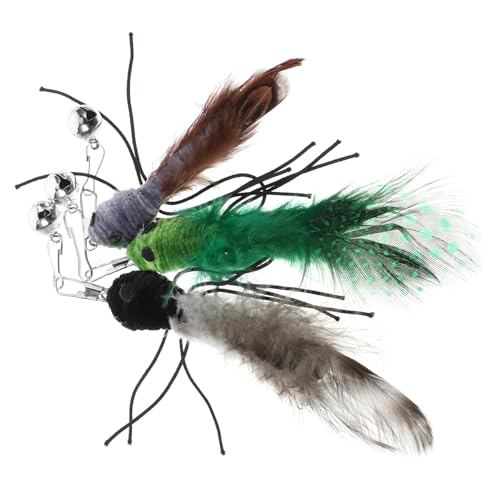Toyvian 3stücke Katzenangel Refills Interaktive Katzen-Spielzeug Aufsätze Mit Insekten-Design Für Indoor-Katzen Fördert Spiel Und Bewegung Farbenfrohe Ersatzteile Für Teaser-stäbe von Toyvian