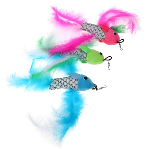 Toyvian 3Stücke Katzenangel Ersatzköpfe Fischform Plüsch Teaser für Katzen Interaktives Katzenspielzeug Bunt für Spaß und Beschäftigung von Haustieren Toyvian 3Stücke Katzenangel Ersatzköpfe Fischform Plüsch Teaser für Katzen Interaktives Katzenspielzeug Bunt für Spaß und Beschäftigung von Haustieren von Toyvian