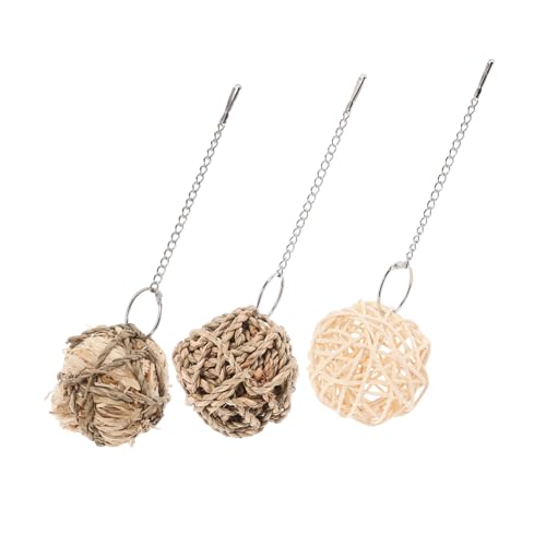 Toyvian 3stücke Rattanbälle Für Vögel Kauspielzeug Für Papageien Vogelspielzeug Set Mit Rattanbällen Zerkleinerungsspielzeug Für Papageienkäfige Spielzeug Für Papageienkäfige Natürliches r von Toyvian