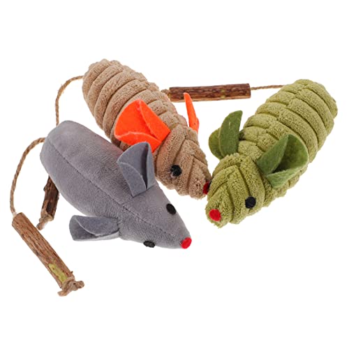 Toyvian 3Stücke Teiliges Katzenminze für Innenkatzen Interaktive Mausspielzeuge und Beigefarben Fördert und Zahnpflege für Kätzchen und Katzen Toyvian 3Stücke Teiliges Katzenminze für Innenkatzen Interaktive Mausspielzeuge und Beigefarben Fördert und Zahnpflege für Kätzchen und Katzen von Toyvian