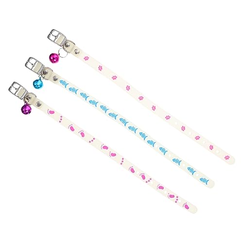Toyvian 3Stücke Verstellbare Katzen Und Hundehalsbänder Mit Glöckchen Fluoreszierende Im Fischknochen Und Hundepfoten Design Für Sicheres Nachtsicht Toyvian 3Stücke Verstellbare Katzen Und Hundehalsbänder Mit Glöckchen Fluoreszierende Im Fischknochen Und Hundepfoten Design Für Sicheres Nachtsicht von Toyvian