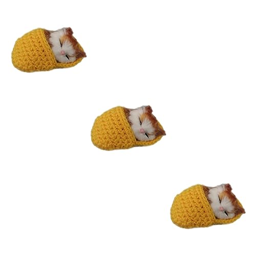 Toyvian 3st Lebensechte Schlafende Katze Simulation Schlafende Katze Spielzeug Für Schlafende Katzen Katze Gummienten Mini-Katzen Schlafendes Katzenspielzeug Plüsch Baby Kuchen Kind von Toyvian