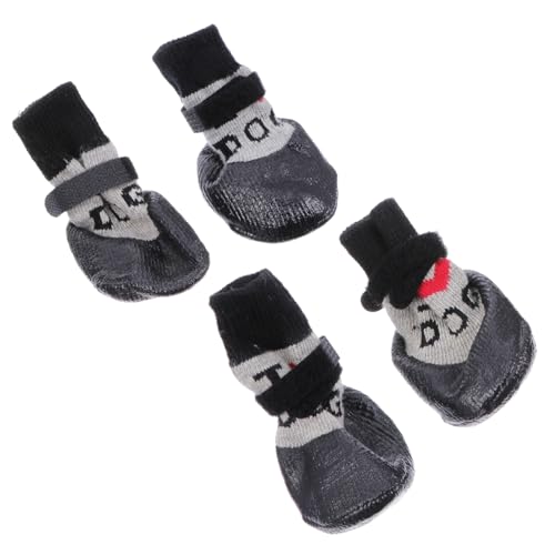 Toyvian 4 Stück Anti-Rutschhund-Schuhe sockenschuhe Pfotenschützer für Haustiere Hundepfotenschutz Haustierstiefel Hundeschuhe Socke Welpensocken Plastik Black Toyvian 4 Stück Anti-Rutschhund-Schuhe sockenschuhe Pfotenschützer für Haustiere Hundepfotenschutz Haustierstiefel Hundeschuhe Socke Welpensocken Plastik Black von Toyvian