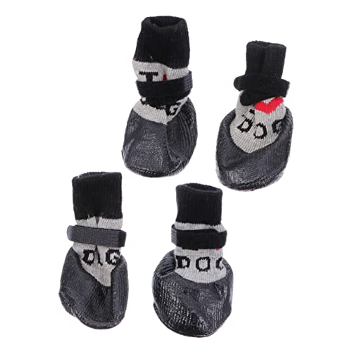 Toyvian 4 Stück Anti-rutschhund-Schuhe Welpenschuhe Socke Haustierstiefel Welpensocken Pfotenschützer Für Haustiere Anti-rutsch-Stiefel Für Hunde Hundeschuhe Garn Black Toyvian 4 Stück Anti-rutschhund-Schuhe Welpenschuhe Socke Haustierstiefel Welpensocken Pfotenschützer Für Haustiere Anti-rutsch-Stiefel Für Hunde Hundeschuhe Garn Black von Toyvian