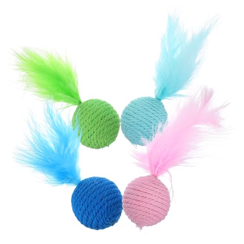 Toyvian 4 Stück Federkatze Spielzeugkugel für Katzen drinnen Interaktives Katzenspielzeug Ball Katzenspielzeug Innenkatze Katze beißt Kätzchenspielzeug Plüsch Toyvian 4 Stück Federkatze Spielzeugkugel für Katzen drinnen Interaktives Katzenspielzeug Ball Katzenspielzeug Innenkatze Katze beißt Kätzchenspielzeug Plüsch von Toyvian
