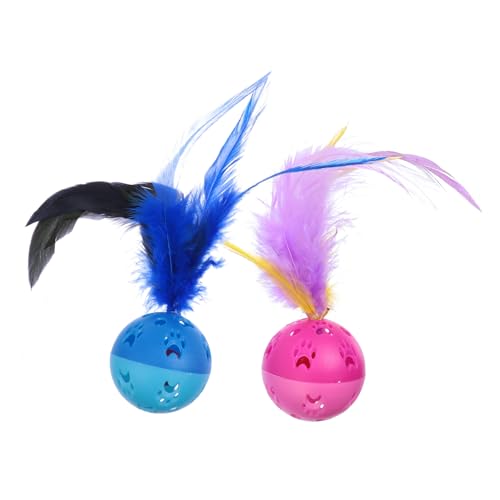 Toyvian 4 Stück Glockenball -Katzenspielzeug Bälle, Katzenspielzeug Kätzchen kauert mit Katzenbälle für Wohnungskatzen Interaktives für Katzen Toyvian 4 Stück Glockenball -Katzenspielzeug Bälle, Katzenspielzeug Kätzchen kauert mit Katzenbälle für Wohnungskatzen Interaktives für Katzen von Toyvian