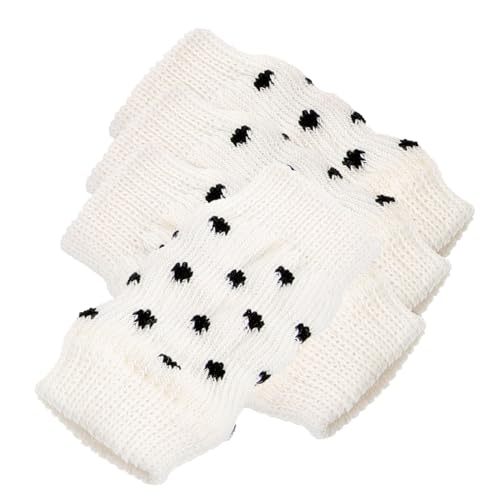 Toyvian 4 Stück Haustiersocken Pfote Ärmel Oberschenkel Klein Gestrickt Welpe Wärmer Groß Wickeln Zehengreifer Für Hunde Hundebein Socken Gamaschen Schuhschutz Knieschützer Weiß Baumwolle von Toyvian