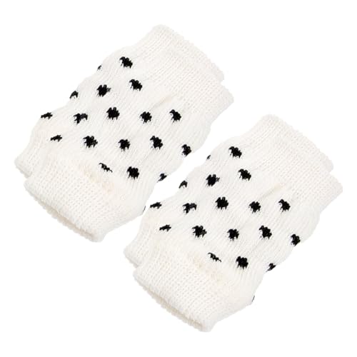 Toyvian 4 Stück Haustiersocken Pfote Welpe Wärmer Ärmel Klein Hund Oberschenkel Groß Gestrickt Wickeln Ellenbogenschutz Haustierbedarf Gelenkwickelhülse Gamaschen Weiß Baumwolle von Toyvian