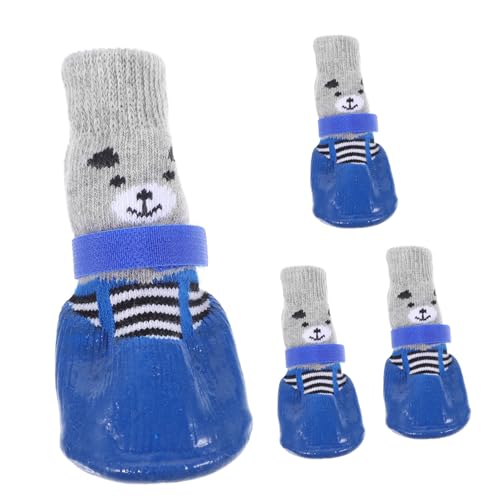 Toyvian 4 Stück Hundepfotenschutz Hundestiefel wasserdichte Traktionsschuhe Süße Fellpflege Hausschuhsocken Für Hundezubehör Atmungsaktiver Pfotenschutz Welpenzubehör – Blau Toyvian 4 Stück Hundepfotenschutz Hundestiefel wasserdichte Traktionsschuhe Süße Fellpflege Hausschuhsocken Für Hundezubehör Atmungsaktiver Pfotenschutz Welpenzubehör – Blau von Toyvian