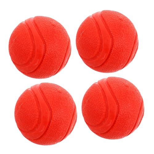 Toyvian 4 Stück Hundespielzeug Bälle aus TPR Robustes Kauspielzeug für Welpen und Kleine bis Mittelgroße Hunde Interaktive Beißbälle zur Zahnpflege und Apportierspiel Sicher und Leicht zu von Toyvian