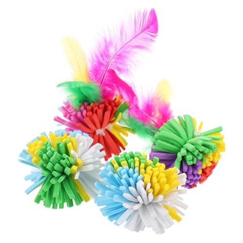 Toyvian 4 Stück Interaktives Katzenspielzeug Bunte Eva Kratzbälle mit Federn für Indoor Katzen Beschäftigung und Krallenpflege zur Möbel Schonung Toyvian 4 Stück Interaktives Katzenspielzeug Bunte Eva Kratzbälle mit Federn für Indoor Katzen Beschäftigung und Krallenpflege zur Möbel Schonung von Toyvian