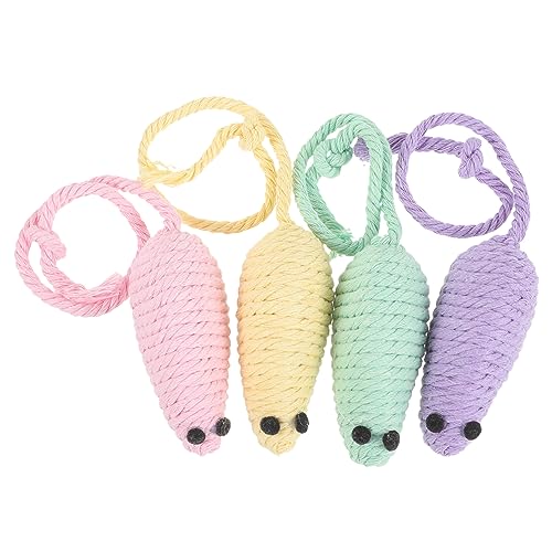Toyvian 4stücke Interaktives Katzenspielzeug - Kuscheliges Maus-Spielzeug Für Kätzchen Befüllbar Mit Geräuschpapier Fördert Zahn Bewegungspflege Für Spaß in Innenräumen von Toyvian