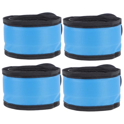 Toyvian 4 Stück LED Pferde Beingurte Verstellbare Robuste Pferdebeinschlaufen mit Reflektierenden Stoffbändern und LED Licht Geeignet für Sicheres Reiten und Pferdebeindekoration Blau von Toyvian