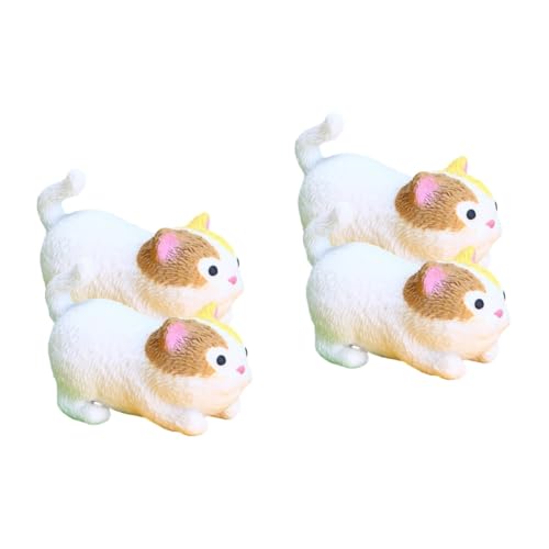 Toyvian 4 Stück Meow -Spielzeug Mini-Geschenke Katzenspielzeug Masse Stressbälle Für Erwachsene Bulk Muschispielzeug Mini-Spielzeug Tier TPR Unruhig Kind Weiß von Toyvian