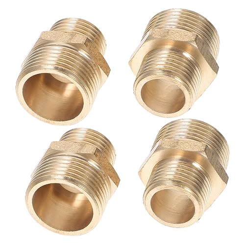 Toyvian 4 Stück Messingbeschläge 3/4 bis 1/2 Messing Schlauchanschluss wasserschlauch Adapter Schnellkupplungen für Gartenschläuche 3/4 bis 1/2 Reduzierstück 3/4 auf 1/2 Adapter Messing von Toyvian