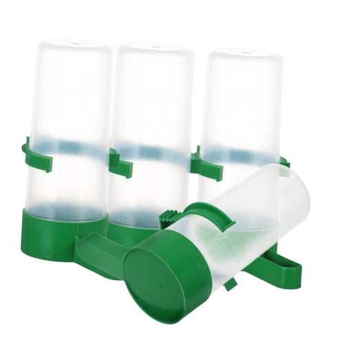 Toyvian 4 Stück Papagei Wasser Fütterung Gerät Vogel Wasserschale Wasserspender Für Hühner Vogelbedarf Nymphensittich Automatisches Wasser Für Vögel Wasserspender Für Tauben Plastik Green von Toyvian
