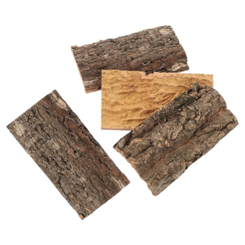 Toyvian 4 Stück Rindendekoration Reptilien Hintergrund Korkrindenmatte Tank Reptilien Reben Aquarium Terrarien Reptilienhöhle Versteck Lebensraum Baumrinden Terrarium von Toyvian
