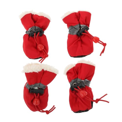 Toyvian 4 Stück Schuhüberzüge für Haustiere Schuhschutz hundeschuhe mittelgroße Hunde Pfotenschutz Haustier warme Schuhe Schneeschuhe für Haustiere Outdoor-Schuhe Stoff rot Toyvian 4 Stück Schuhüberzüge für Haustiere Schuhschutz hundeschuhe mittelgroße Hunde Pfotenschutz Haustier warme Schuhe Schneeschuhe für Haustiere Outdoor-Schuhe Stoff rot von Toyvian