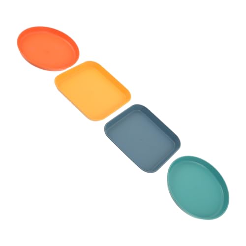 Toyvian 4 Stück Stilvolle Futterplatten für Nassfutter Quadratische Fressnäpfe für Kleine Hunde und Katzen Einfach zu Reinigen für Kurze Beine und Junge Haustiere von Toyvian
