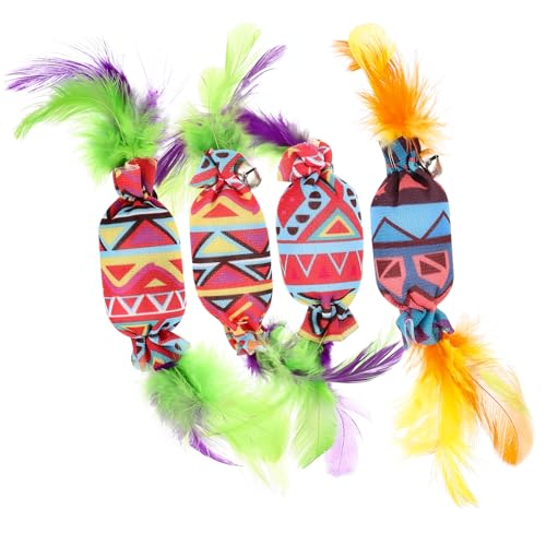 Toyvian 4 Stück Teiliges Interaktives Katzenspielzeug mit Federn und Glöckchen Kreative Katzenangel für Indoor Katzen Langlebig und Strapazierfähig Zufällige Farbe Toyvian 4 Stück Teiliges Interaktives Katzenspielzeug mit Federn und Glöckchen Kreative Katzenangel für Indoor Katzen Langlebig und Strapazierfähig Zufällige Farbe von Toyvian