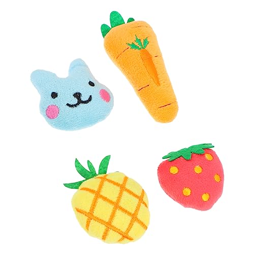 Toyvian 4 Stück Teiliges Katzen Kauspielzeug aus Plüsch mit Katzenminze Langlebig und Sicher für Gesunde Zähne und Zahnfleisch für Indoor und Outdoor Spielspaß Verschiedene Designs von Toyvian