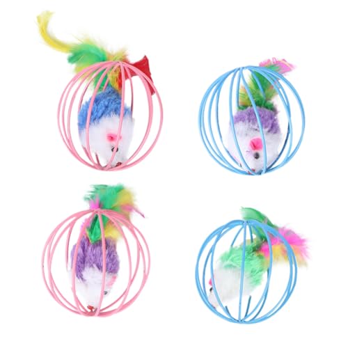 Toyvian 4 Stück Teiliges Katzenspielzeug mit Plüsch Mäusen im Drahtkäfig Lustiges Fake Mouse Toy zur Aktivierung Jagdinstinkts Fördert Bewegung und Sorgt für Spielerische Zufällige Farbe Toyvian 4 Stück Teiliges Katzenspielzeug mit Plüsch Mäusen im Drahtkäfig Lustiges Fake Mouse Toy zur Aktivierung Jagdinstinkts Fördert Bewegung und Sorgt für Spielerische Zufällige Farbe von Toyvian
